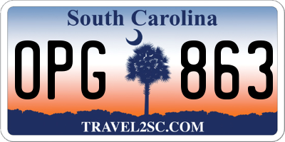SC license plate OPG863