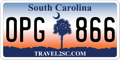 SC license plate OPG866