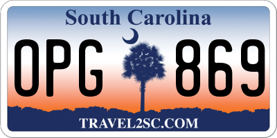 SC license plate OPG869