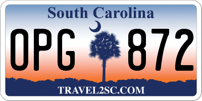 SC license plate OPG872