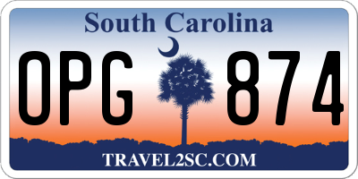 SC license plate OPG874