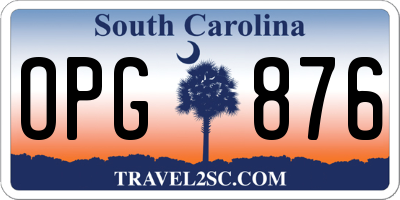 SC license plate OPG876
