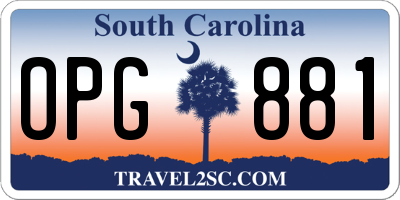 SC license plate OPG881