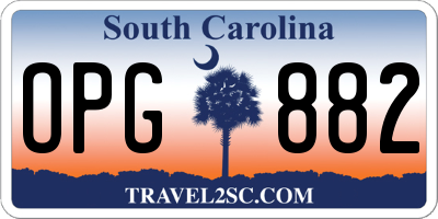 SC license plate OPG882