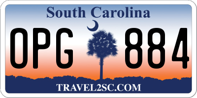 SC license plate OPG884