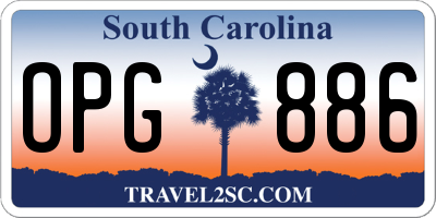 SC license plate OPG886