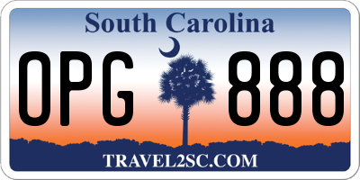 SC license plate OPG888