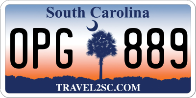 SC license plate OPG889