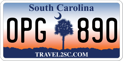 SC license plate OPG890