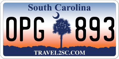 SC license plate OPG893