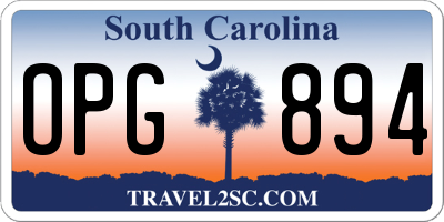 SC license plate OPG894