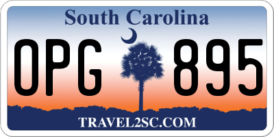 SC license plate OPG895