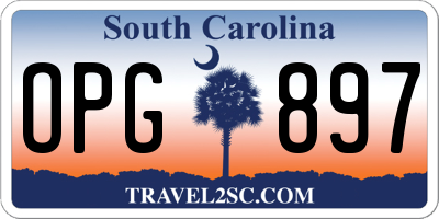 SC license plate OPG897