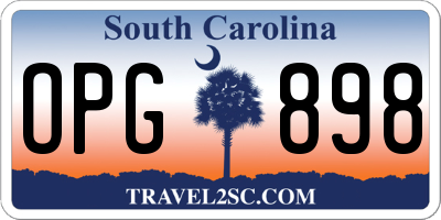SC license plate OPG898