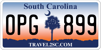 SC license plate OPG899