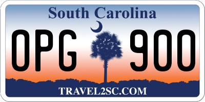 SC license plate OPG900