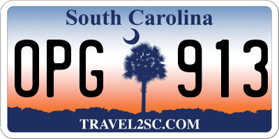 SC license plate OPG913