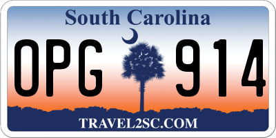 SC license plate OPG914