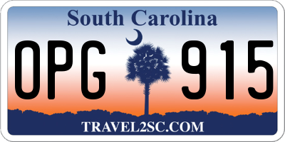 SC license plate OPG915