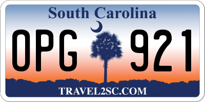 SC license plate OPG921