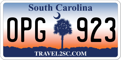 SC license plate OPG923