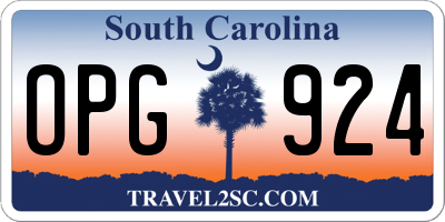 SC license plate OPG924