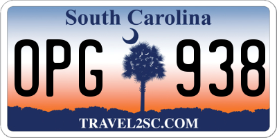 SC license plate OPG938