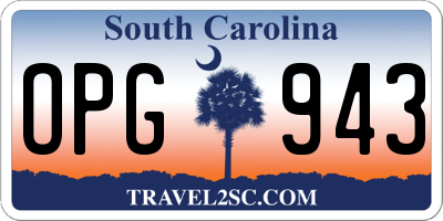 SC license plate OPG943