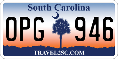 SC license plate OPG946