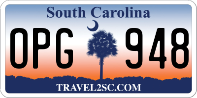 SC license plate OPG948