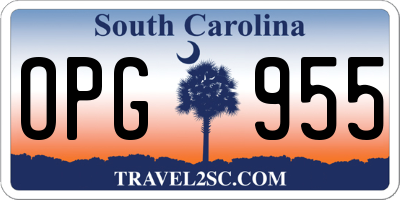 SC license plate OPG955