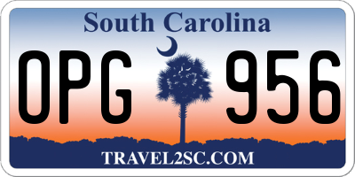 SC license plate OPG956