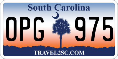 SC license plate OPG975