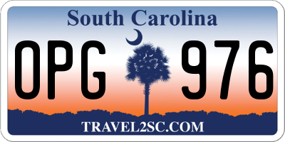 SC license plate OPG976