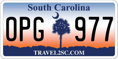 SC license plate OPG977