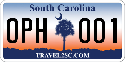 SC license plate OPH001
