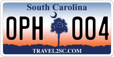 SC license plate OPH004