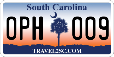 SC license plate OPH009