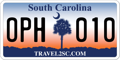 SC license plate OPH010