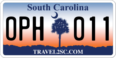 SC license plate OPH011