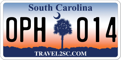 SC license plate OPH014