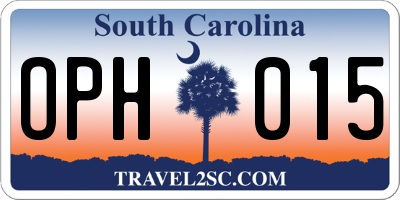 SC license plate OPH015
