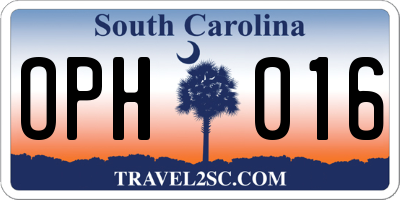 SC license plate OPH016