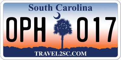 SC license plate OPH017