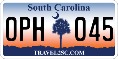 SC license plate OPH045