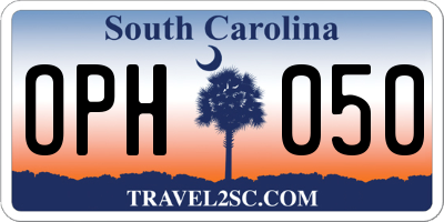 SC license plate OPH050