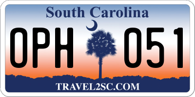 SC license plate OPH051