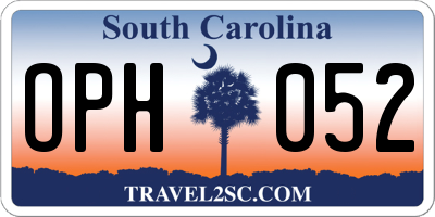 SC license plate OPH052