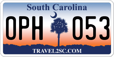 SC license plate OPH053