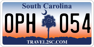 SC license plate OPH054